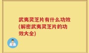 武夷灵芝片有什么功效(解密武夷灵芝片的功效大全)