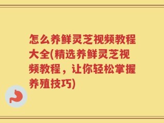 怎么养鲜灵芝视频教程大全(精选养鲜灵芝视频教程，让你轻松掌握养殖技巧)