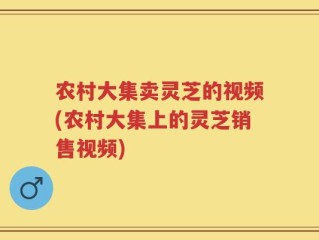 农村大集卖灵芝的视频(农村大集上的灵芝销售视频)