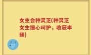 女主会种灵芝(种灵芝女主细心呵护，收获丰硕)