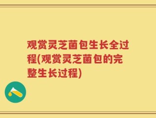 观赏灵芝菌包生长全过程(观赏灵芝菌包的完整生长过程)