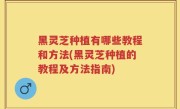 黑灵芝种植有哪些教程和方法(黑灵芝种植的教程及方法指南)