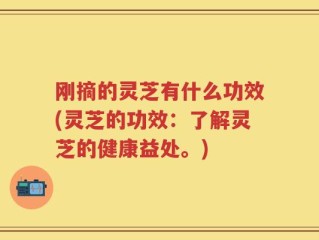 刚摘的灵芝有什么功效(灵芝的功效：了解灵芝的健康益处。)