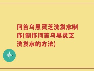 何首乌黑灵芝洗发水制作(制作何首乌黑灵芝洗发水的方法)