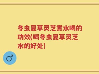 冬虫夏草灵芝煮水喝的功效(喝冬虫夏草灵芝水的好处)