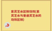 紫灵芝水区别功效(紫灵芝水与普通灵芝水的功效区别)