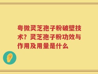 粤微灵芝孢子粉破壁技术？灵芝孢子粉功效与作用及用量是什么