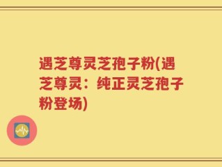 遇芝尊灵芝孢子粉(遇芝尊灵：纯正灵芝孢子粉登场)