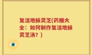 复活地脉灵芝(药膳大全：如何制作复活地脉灵芝汤？)