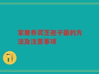 家里养灵芝孢子菌的方法及注意事项