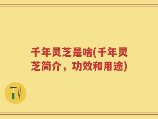 千年灵芝是啥(千年灵芝简介，功效和用途)