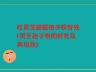 吃灵芝破壁孢子粉好处(灵芝孢子粉的好处及其功效)