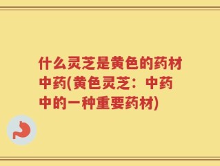 什么灵芝是黄色的药材中药(黄色灵芝：中药中的一种重要药材)
