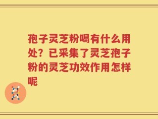 孢子灵芝粉喝有什么用处？已采集了灵芝孢子粉的灵芝功效作用怎样呢