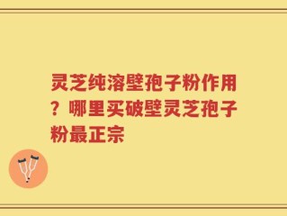 灵芝纯溶壁孢子粉作用？哪里买破壁灵芝孢子粉最正宗