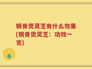 铜骨煲灵芝有什么效果(铜骨煲灵芝：功效一览)