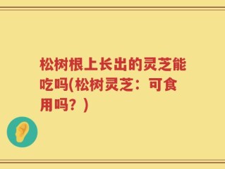 松树根上长出的灵芝能吃吗(松树灵芝：可食用吗？)