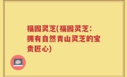 福园灵芝(福园灵芝：拥有自然青山灵芝的宝贵匠心)