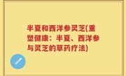 半夏和西洋参灵芝(重塑健康：半夏、西洋参与灵芝的草药疗法)