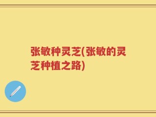 张敏种灵芝(张敏的灵芝种植之路)