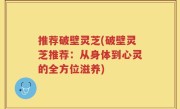 推荐破壁灵芝(破壁灵芝推荐：从身体到心灵的全方位滋养)