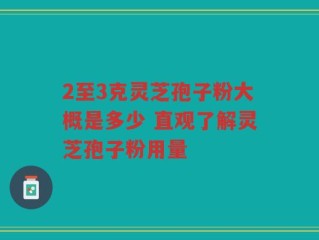 2至3克灵芝孢子粉大概是多少 直观了解灵芝孢子粉用量