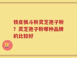 铁皮枫斗粉灵芝孢子粉？灵芝孢子粉哪种品牌的比较好