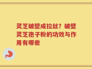灵芝破壁成拉丝？破壁灵芝孢子粉的功效与作用有哪些