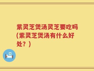 紫灵芝煲汤灵芝要吃吗(紫灵芝煲汤有什么好处？)