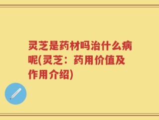 灵芝是药材吗治什么病呢(灵芝：药用价值及作用介绍)