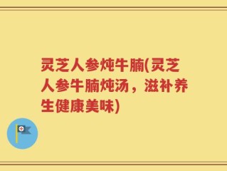 灵芝人参炖牛腩(灵芝人参牛腩炖汤，滋补养生健康美味)