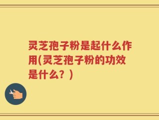 灵芝孢子粉是起什么作用(灵芝孢子粉的功效是什么？)