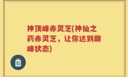 神顶峰赤灵芝(神仙之药赤灵芝，让你达到巅峰状态)