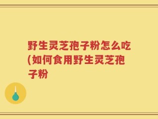 野生灵芝孢子粉怎么吃(如何食用野生灵芝孢子粉