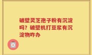 破壁灵芝孢子粉有沉淀吗？破壁机打豆浆有沉淀物咋办