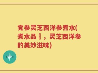 党参灵芝西洋参煮水(煮水品嘗，灵芝西洋参的美妙滋味)