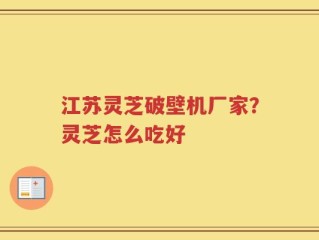 江苏灵芝破壁机厂家？灵芝怎么吃好