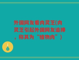 外国网友看肉灵芝(肉灵芝引起外国网友追捧，称其为“植物肉”)