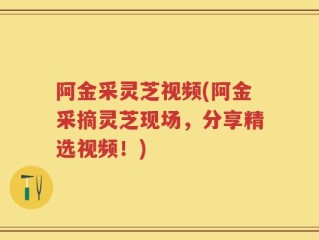 阿金采灵芝视频(阿金采摘灵芝现场，分享精选视频！)