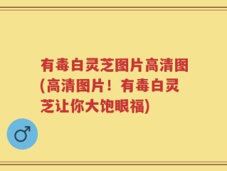 有毒白灵芝图片高清图(高清图片！有毒白灵芝让你大饱眼福)