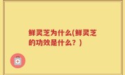 鲜灵芝为什么(鲜灵芝的功效是什么？)