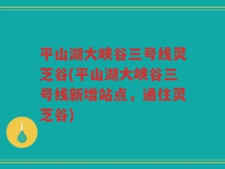 平山湖大峡谷三号线灵芝谷(平山湖大峡谷三号线新增站点，通往灵芝谷)