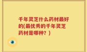 千年灵芝什么药材最好的(最优秀的千年灵芝药材是哪种？)