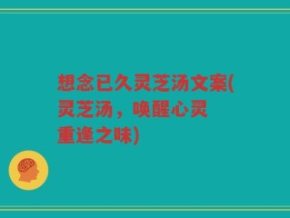 想念已久灵芝汤文案(灵芝汤，唤醒心灵  重逢之味)
