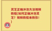 灵芝正确冲泡方法视频教程(如何正确冲泡灵芝？视频教程来教你！)