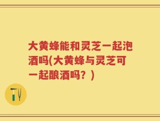 大黄蜂能和灵芝一起泡酒吗(大黄蜂与灵芝可一起酿酒吗？)