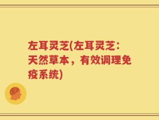 左耳灵芝(左耳灵芝：天然草本，有效调理免疫系统)