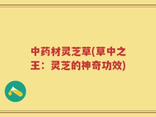 中药材灵芝草(草中之王：灵芝的神奇功效)