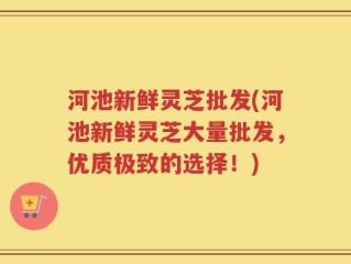 河池新鲜灵芝批发(河池新鲜灵芝大量批发，优质极致的选择！)