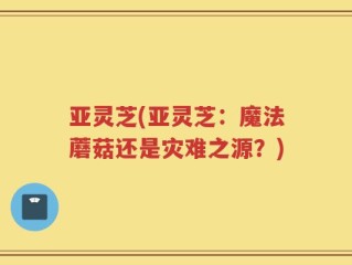 亚灵芝(亚灵芝：魔法蘑菇还是灾难之源？)
